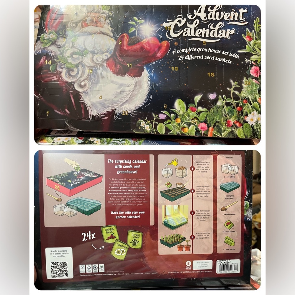 3 advent calendar growing kits 24 different plant varieties brand new